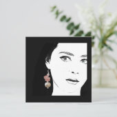 ピンクパールイヤリングファッションイラストレーション シーズンカード (スタンド正面)