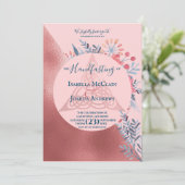 ピンクパールウォーターカラーフローラ異教の処理 招待状 (スタンド正面)