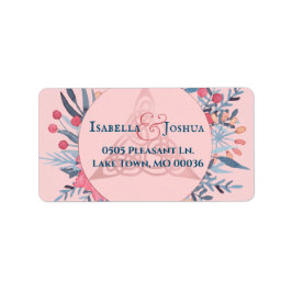 ピンクパールウォーター色フローラトリケートラアドレス ラベル