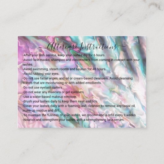 ピンクパールオパールグリッタードリップスブラッシュアフターケア 名刺 (裏面)