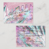 ピンクパールオパールグリッタードリップスブラッシュアフターケア 名刺 (正面/裏面)