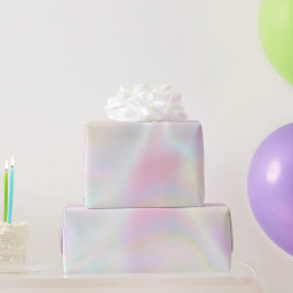 ピンクパールオパール虹色ホログラフィック ラッピングペーパー