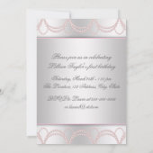 ピンクパールガールズファースト誕生日パーティー 招待状 (裏面)