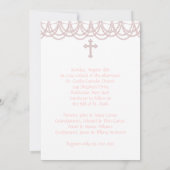 ピンクパールクロスベイビーガール フォト クリスニング 招待状 (裏面)