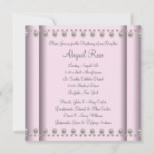 ピンクパールクロスベビーガール《キリスト教》洗礼式や命名式 招待状 (裏面)