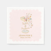 ピンクパールスアンドプロセッコブライダルシャワー スタンダードカクテルナプキン (正面)