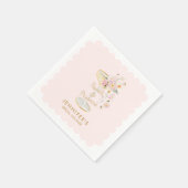 ピンクパールスアンドプロセッコブライダルシャワー スタンダードカクテルナプキン (角)