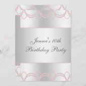 ピンクパールスバースデーパーティー 招待状 (正面/裏面)