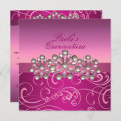 ピンクパールスワーズキンセアニラ招待状 招待状 (正面/裏面)