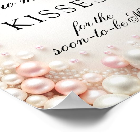 ピンクパールズ何人のキスブライダルシャワーゲーム ポスター (角)