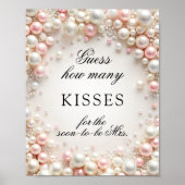 ピンクパールズ何人のキスブライダルシャワーゲーム ポスター (正面)