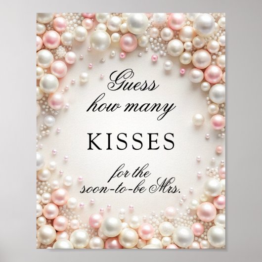 ピンクパールズ何人のキスブライダルシャワーゲーム ポスター (正面)
