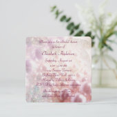 ピンクパールダイヤエレガントズホワイトブライダルシャワー 招待状 (スタンド正面)