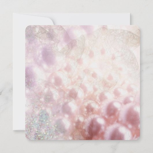 ピンクパールダイヤエレガントズホワイトブライダルシャワー 招待状 (裏面)