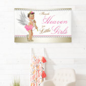 ピンクパールハイヒールプリンセスエンジェルベビーシャワー 横断幕 (インサイチュ)