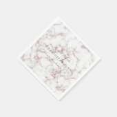 ピンクパールバラ金ゴールドホワイトグレーマーブルパーティー スタンダードカクテルナプキン (角)
