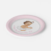 ピンクパールバレリーナベビーシャワー ペーパープレート (アングル)