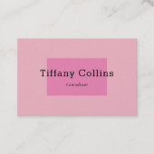 ピンクパールフェミニンミニマルプロフェッショナルモダン 名刺 (正面)