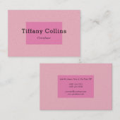 ピンクパールフェミニンミニマルプロフェッショナルモダン 名刺 (正面/裏面)