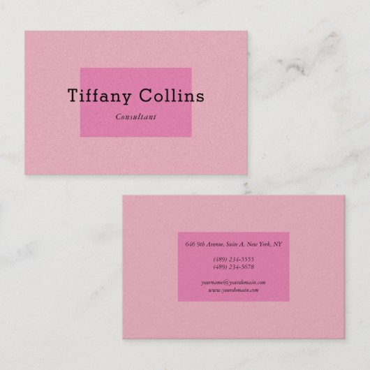 ピンクパールフェミニンミニマルプロフェッショナルモダン 名刺 (正面/裏面)