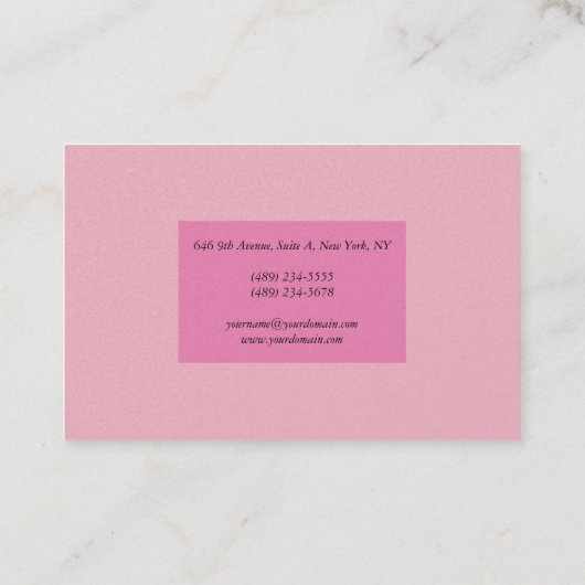 ピンクパールフェミニンミニマルプロフェッショナルモダン 名刺 (裏面)