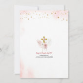 ピンクパールボウコケットガールファースト・ホーリー・コミュニオン 招待状 (裏面)