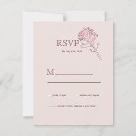 ピンクパールボタニカルRSVP 出欠カード