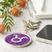 ピンクパールライクトーラス〔占星術の〕十二宮図サインオンデジタル迷彩柄 キーホルダー (側面)