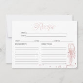 ピンクパール及びプロセッコブライダルシャワーレシピカード 招待状 (正面)