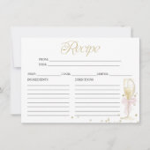 ピンクパール及びプロセッコブライダルシャワーレシピカード 招待状 (正面)