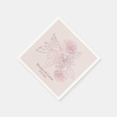 ピンクパール植物学 スタンダードカクテルナプキン (角)