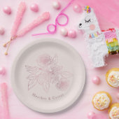 ピンクパール植物学 ペーパープレート (パーティー)