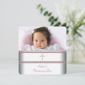 ピンクパール《キリスト教》洗礼式や命名式 招待状 (スタンド正面)