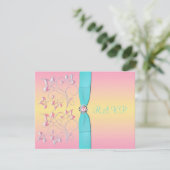 ピンクパール&パかわいらしステルズスイート16 RSVPカード (スタンド正面)