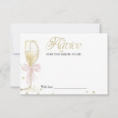 ピンクパール&プロセッコブライダルシャワーアドバイスカード 招待状 (正面)