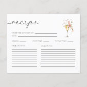 ピンクパール&プロセッコブライダルシャワーレシピカード (正面)