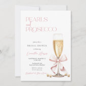 ピンクパール&プロセッコミニマルブライダルシャワー 招待状 (正面)