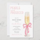 ピンクパール&プロセッコミニマルブライダルシャワー 招待状 (正面)