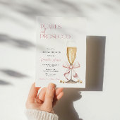 ピンクパール&プロセッコミニマルブライダルシャワー 招待状