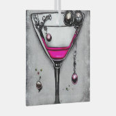 ピンクパール ヴィンテージ マーティニー ガラスオーナメント (正面右)