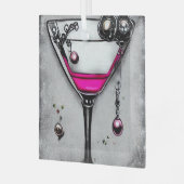 ピンクパール ヴィンテージ マーティーニ ガラスオーナメント (正面左)