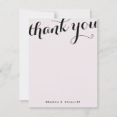 ピンクパ淡い色のリシエンヌシックフラットサンキュー ノートカード (正面)