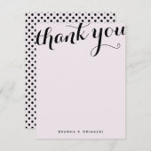 ピンクパ淡い色のリシエンヌシックフラットサンキュー ノートカード (正面/裏面)