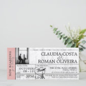 ピンクパ結婚リズボーディングパス招待状 (スタンド正面)