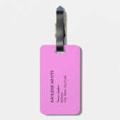ピンクパ離れームパーソナライズされたラゲッジタグ ラゲッジタグ (裏面縦)