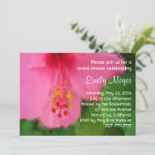 ピンクヒスビスカスフラワーブライダルシャワー招待 招待状 (スタンド正面)