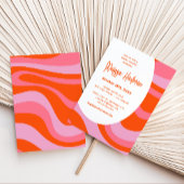 ピンクヒッパイグルービーレトロブライダルシャワー 招待状