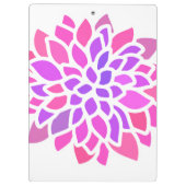 ピンクヒッパイフラワーレトロ モダン クリップボード (裏面)