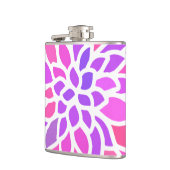 ピンクヒッパイフラワーレトロ モダン フラスク (左)