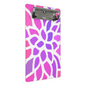 ピンクヒッパイフラワーレトロ モダン ミニクリップボード (アングル)